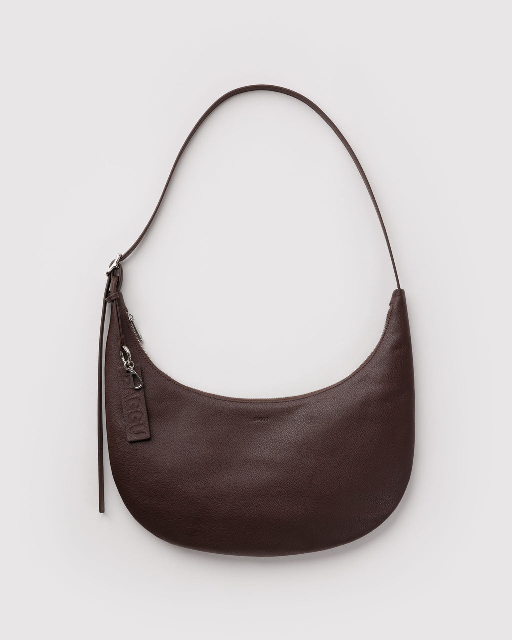 MEDIUM RECYCLED LEATHER FLAT CRESCENT