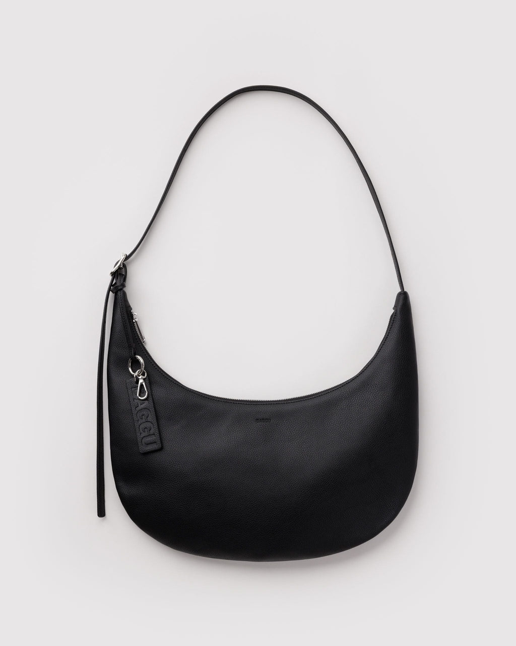 MEDIUM RECYCLED LEATHER FLAT CRESCENT